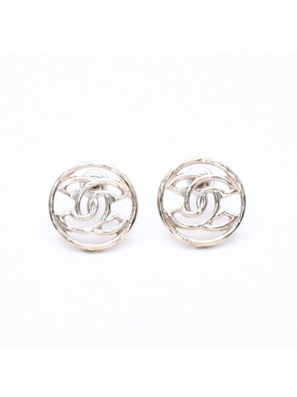 Chanel CC Logo Earrings 17 Metal Gold